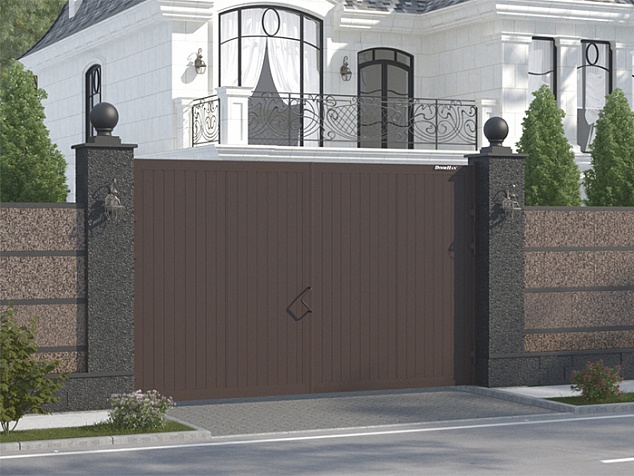 Распашные уличные ворота в алюминиевой раме SWG-A (3000x2000)
